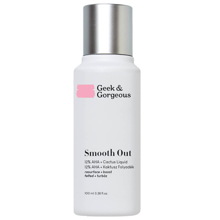 Geek &amp; Gorgeous Smooth Out, potente esfoliante con il 12% di acidi AHA e fico d'india lenitivo, 100 ml