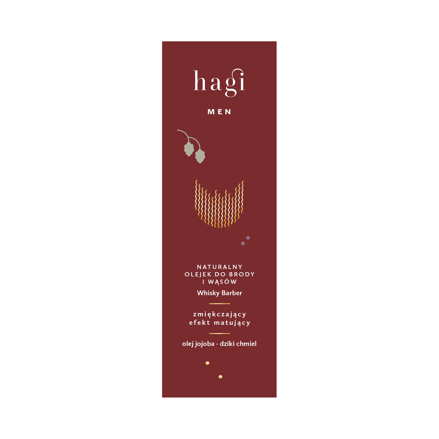 Hagi Men Whisky Barber, olio naturale per barba e baffi, 30ml