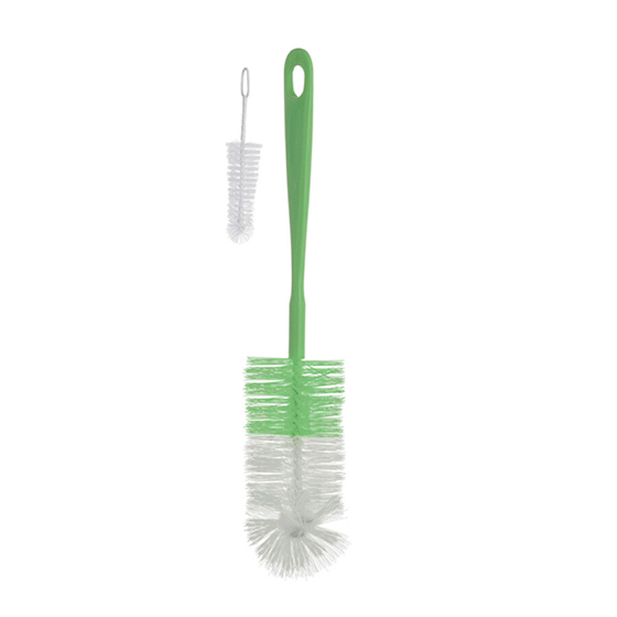 BabyOno, goupillon pour biberons et tétines avec mini-brosse, vert