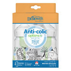 Dr Brown's Anti-Colic Options+ Wide Neck Anti-Colic Bottle Jungle 2 x 150ml