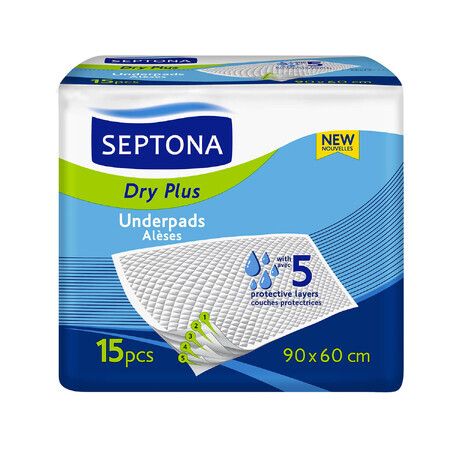 Septona Dry Plus, tamponi igienici, 90 x 60 cm, 15 unità