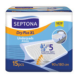 Septona Dry Plus XL, sanitary pads, 90 x 180 cm, 15 units