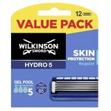 Wilkinson Sword Hydro 5, cartucce di ricambio, Protezione della pelle regolare, 12 pezzi