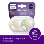 Avent Ultra Soft, succhietto, in silicone, simmetrico, neutro, SCF091/05, 0-6 mesi, 2 pezzi