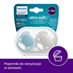 Avent Ultra Soft, succhietto in silicone, simmetrico, bambino, SCF091/17, 6-18 mesi, 2 pezzi