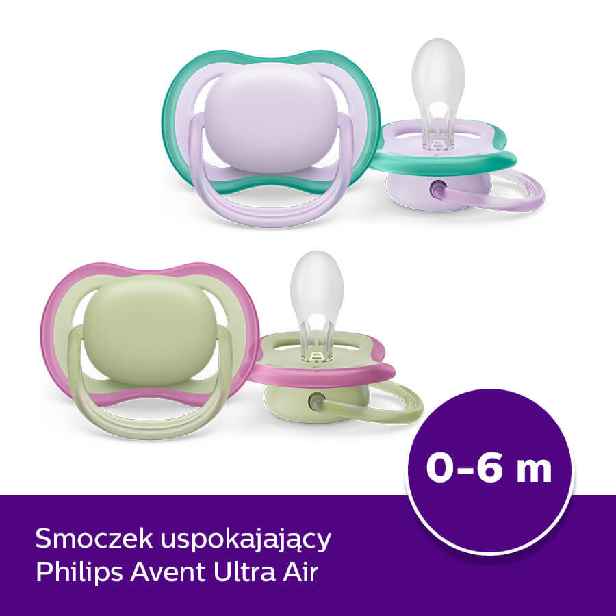 Avent Ultra Air, Schnuller, Silikon, symmetrisch, unisex, SCF085/24, 0-6 Monate, 2 Stück