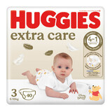 Huggies Extra Care, pannolini, Disney, taglia 3, 6-10 kg, Jumbo, 40 pz.