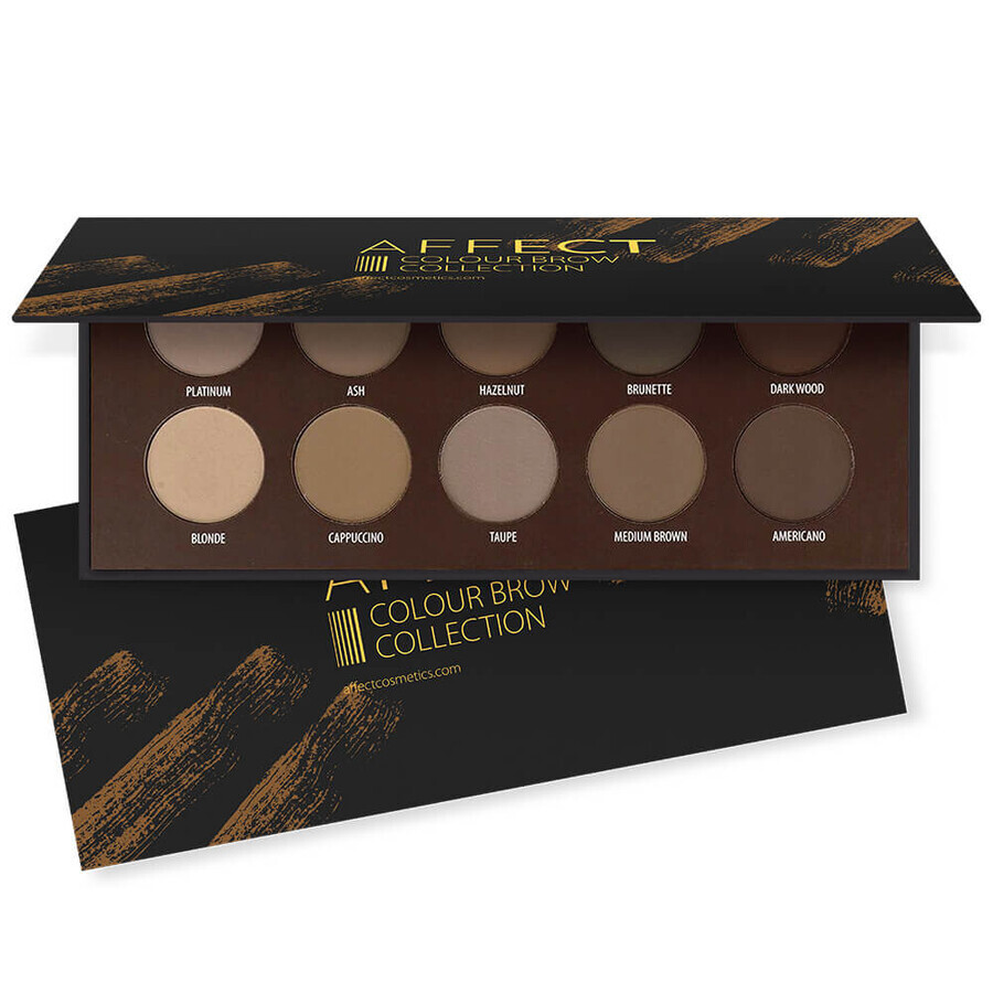 Affect Colour Brow Collection, Brauenschatten-Palette, 10 x 2 g