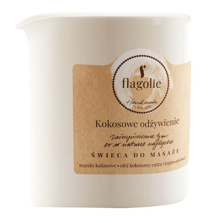 Flagolie, bougie de massage au soja, nourrissante à la noix de coco, 200 g