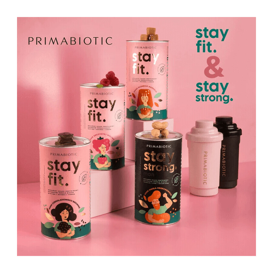 Primabiotic Stay Fit, veganistische proteïneshake, sappige frambozensmaak, 500 g