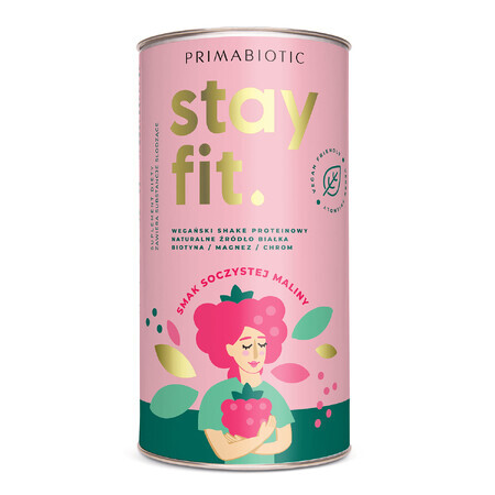 Primabiotic Stay Fit, veganistische proteïneshake, sappige frambozensmaak, 500 g