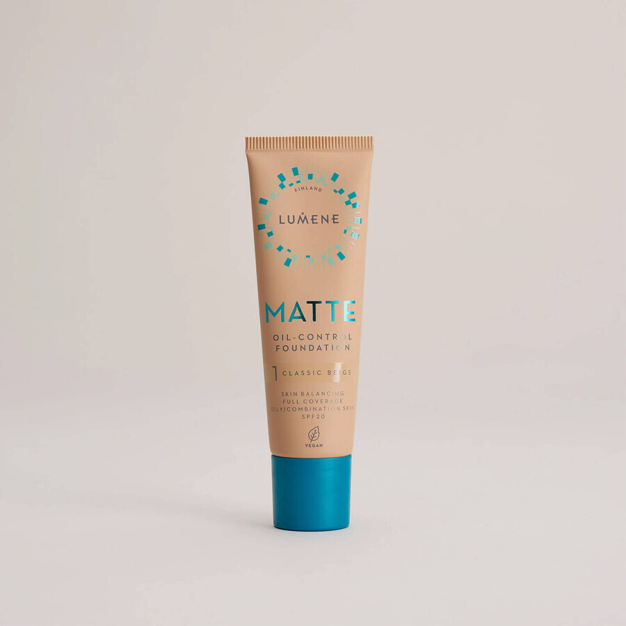 Lumene Matte, mattifying foundation, No. 1, Classic Beige, 30 ml