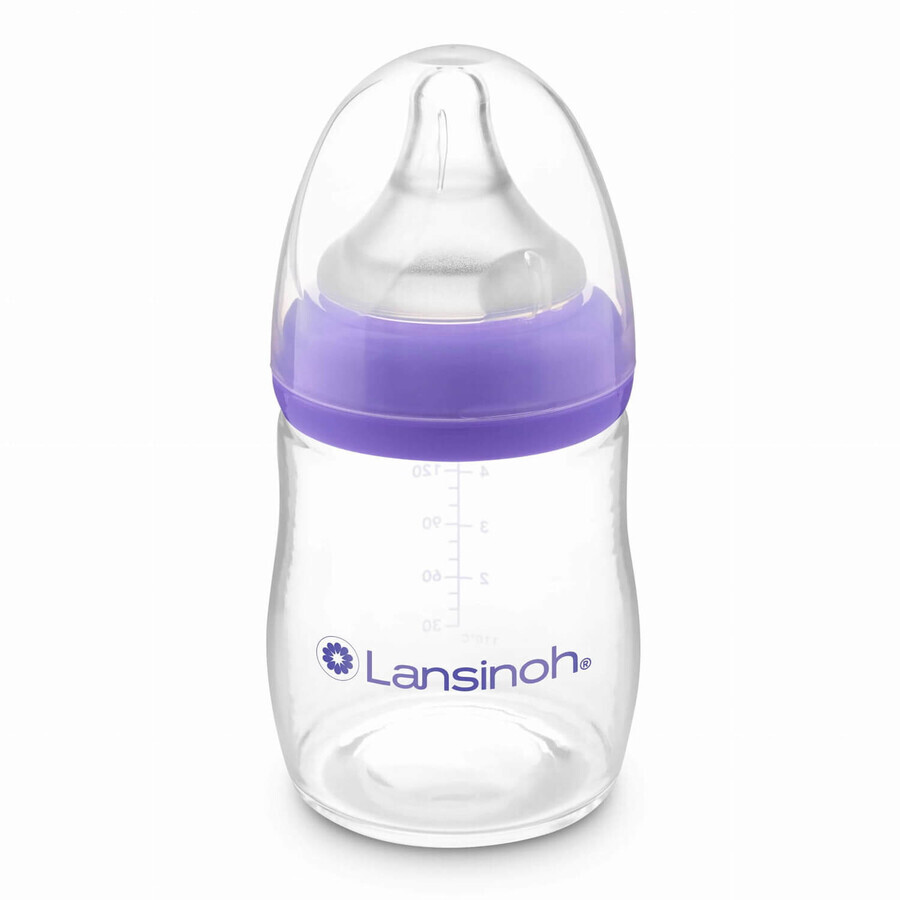 Lansinoh, NaturalWave teat bottle slow flow, 2 x 160 ml