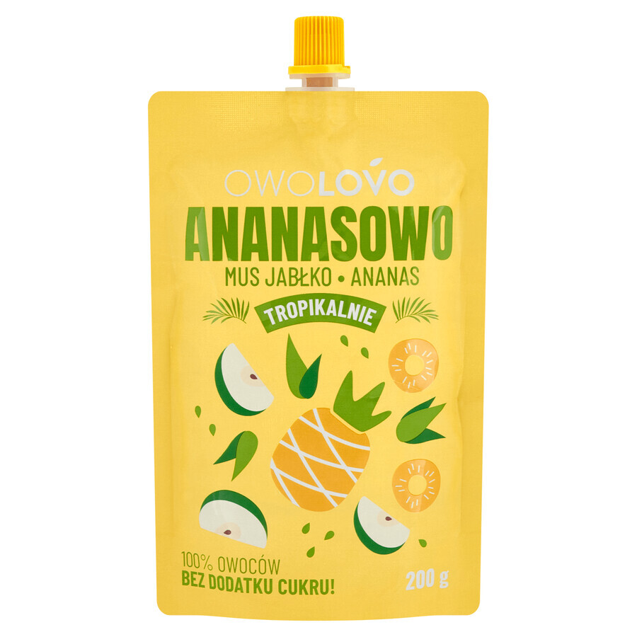 Owolovo Tropically Mousse de piña y manzana en tubo, 200 g