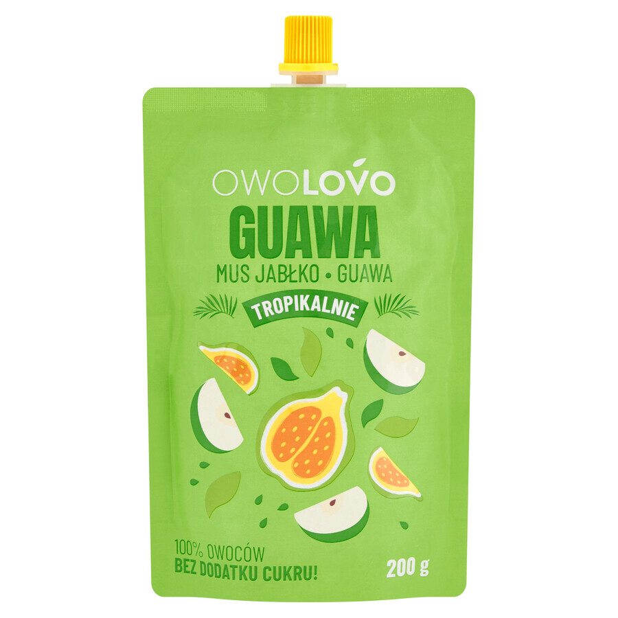 Owolovo Tropically Guava Mousse di mela e guaiava in tubetto, 200 g