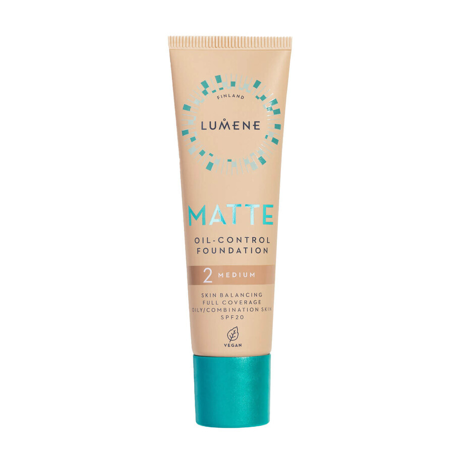 Lumene Matte, mattifying foundation, No. 2, Medium, 30 ml