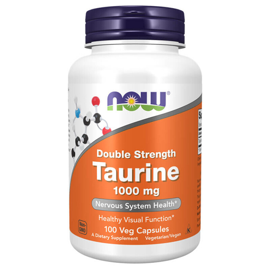 Now Foods Taurine, taurina 1000 mg, 100 cápsulas