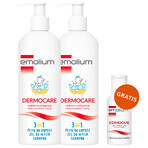 Emolium Dermocare Set 3 in 1, lozione da bagno, gel lavante e shampoo, dopo 1 mese, 2 x 400 ml + emulsione da bagno, 50 ml in omaggio