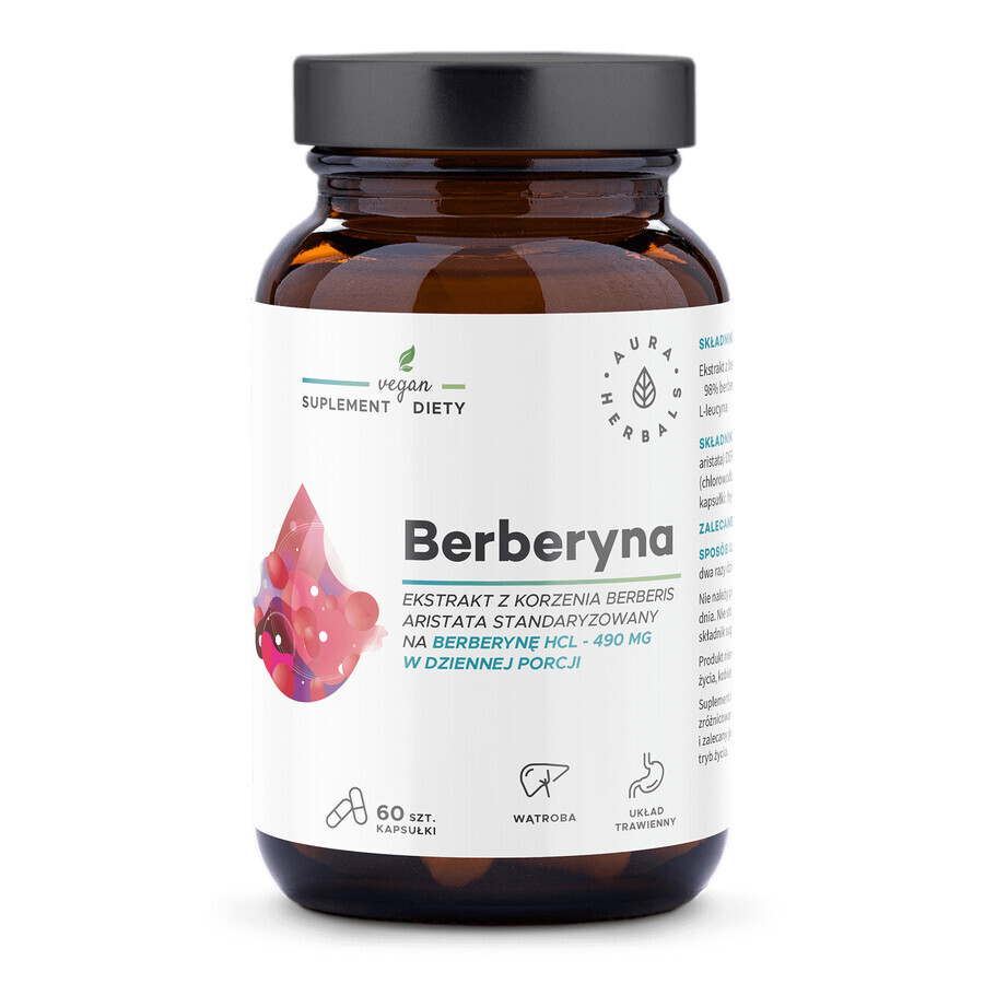 Aura Herbals Berberine 490 mg, 60 gélules