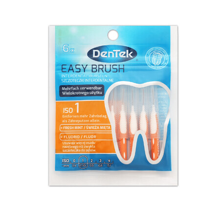 DenTek Easy Brush, scovolini interdentali, misura 1, 0,45 mm, 6 pezzi