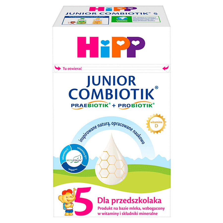 Hipp 5 Junior Combiotik, prodotto a base di latte per bambini in età prescolare, 550 g