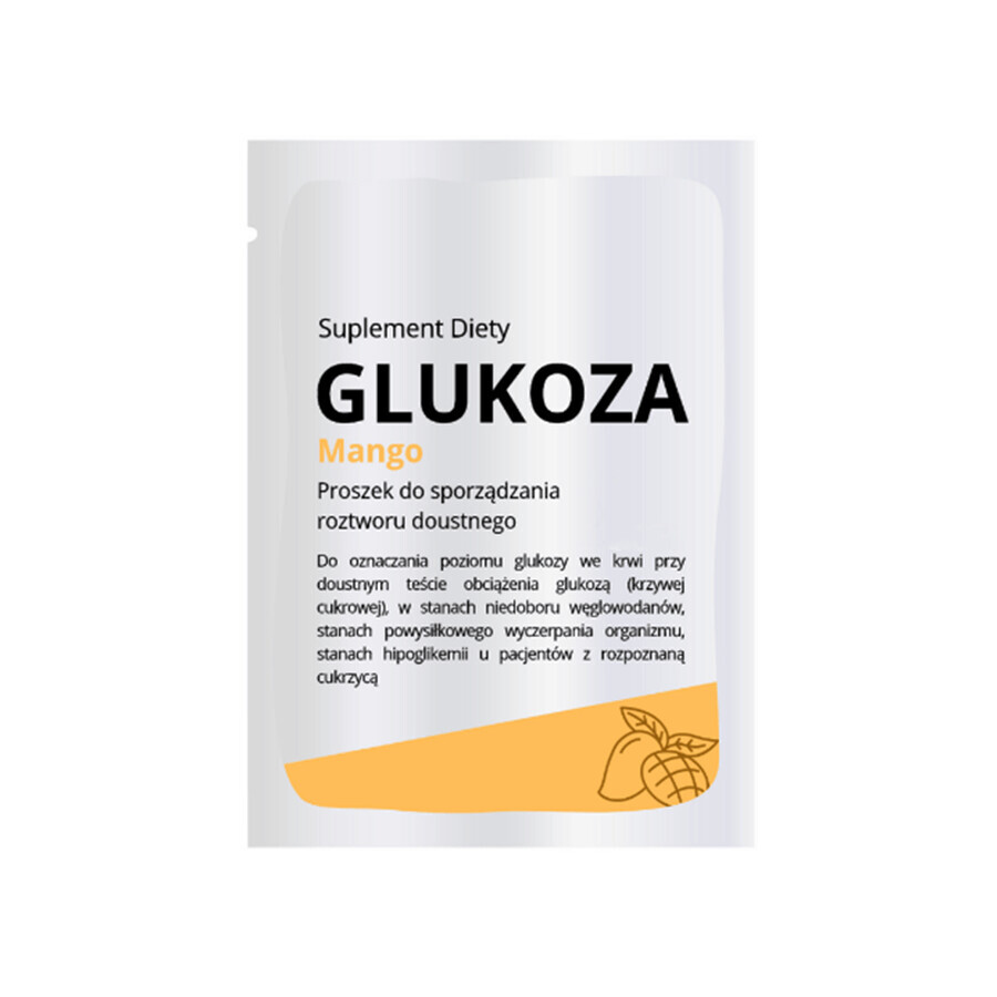 Glucoză, pulbere pentru soluție orală, aromă de mango, 76,5 g