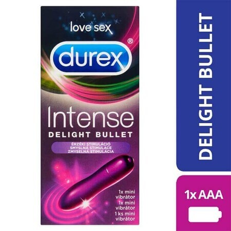 Intense Delight Bullet Mini vibrating device for sensual stimulation, Durex