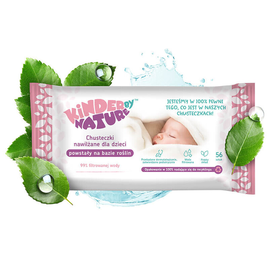 Kinder by Nature, wet wipes for babies and children, 3 x 56 pieces