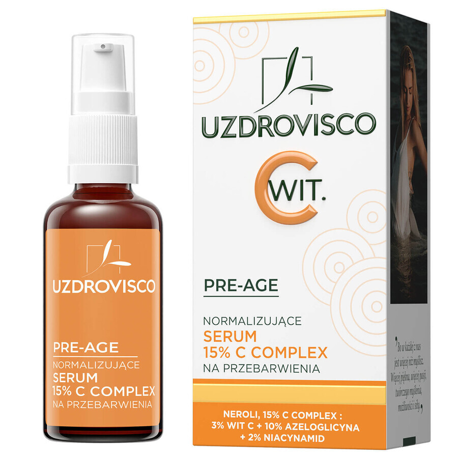 Uzdrovisco Pre-Age, siero normalizzante con vitamina C 15%, 30 ml