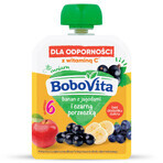 BoboVita Mousse in tubo, banana con mirtilli e ribes nero, dopo 6 mesi, 80 g