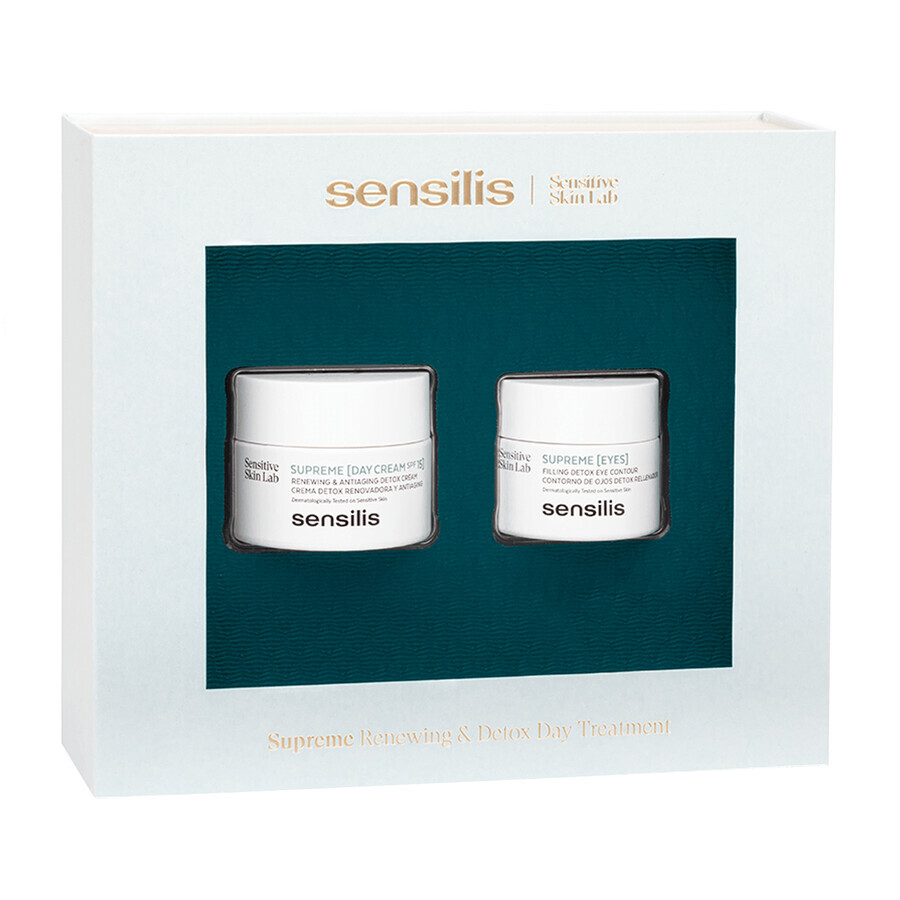 Sensilis Supreme Renewing&amp;Detox set, crema giorno, SPF15, 50 ml + crema occhi, 25 ml