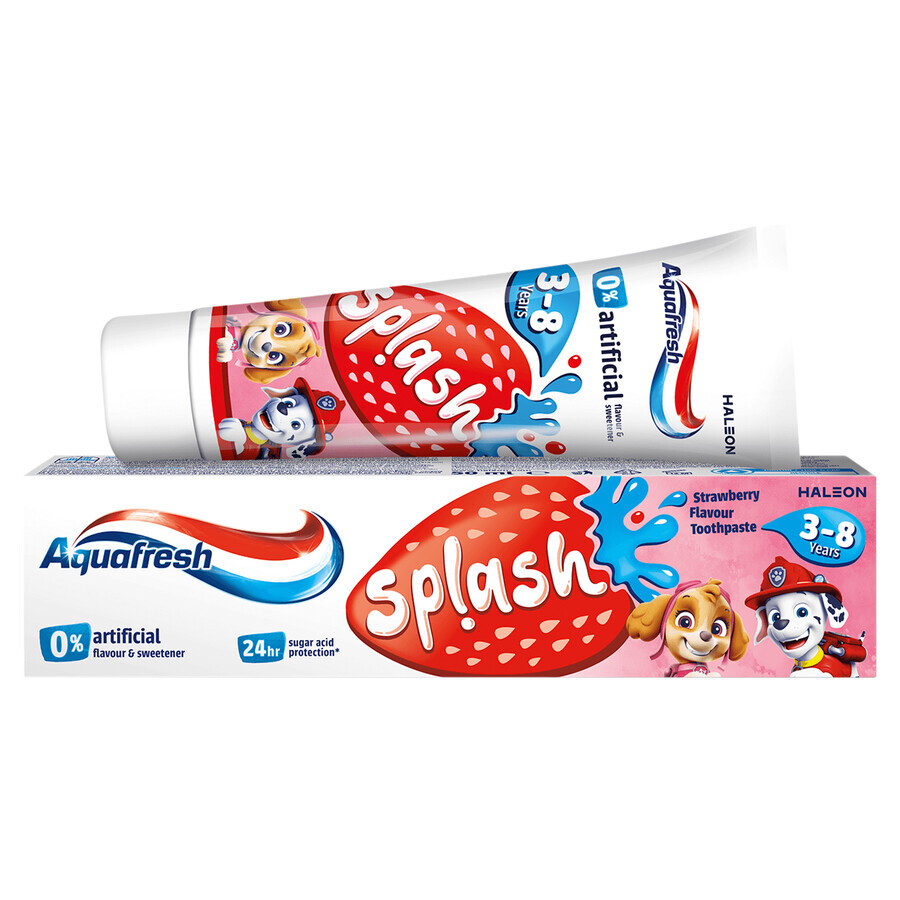 Aquafresh Splash Kids, toothpaste for children 3-8 years, strawberry, 50 ml