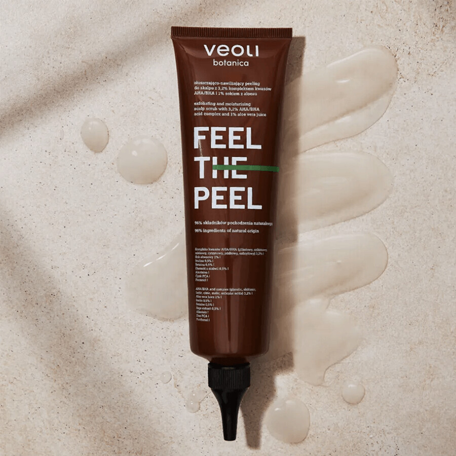 Veoli Botanica Feel The Peel, scrub esfoliante e idratante per il cuoio capelluto, 150 ml