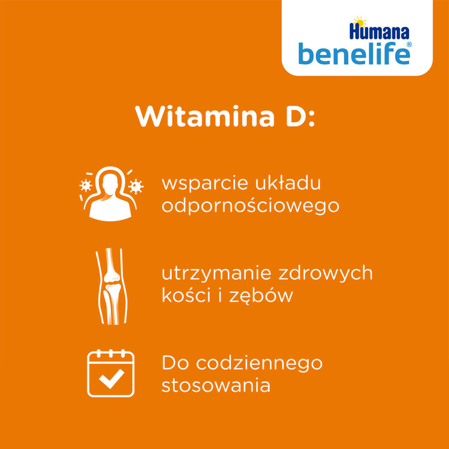 Set Humana 3 Little Explorers, bevanda al latte in polvere, dopo 12 mesi, 2 x 650 g + Benelife Vitamina D3, 5,5 ml in omaggio