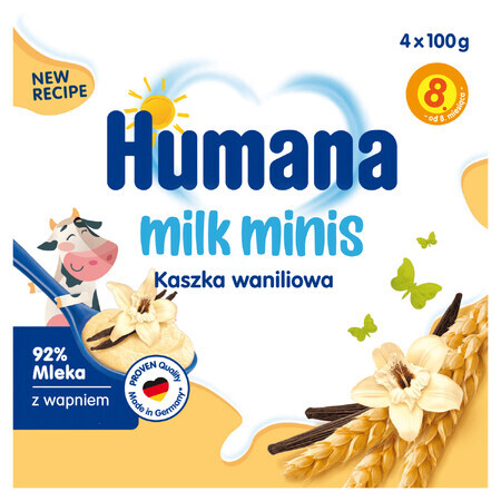 Humana Milk Minis Dessert, porridge alla vaniglia, dopo 8 mesi, 4 x 100 g