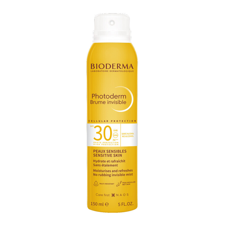 Bioderma Photoderm Brume Invisible, nebbia trasparente per corpo e viso, SPF 30, 150 ml