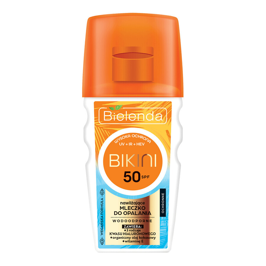 Bielenda Bikini, lozione solare idratante, resistente all'acqua, SPF 50, 125 ml