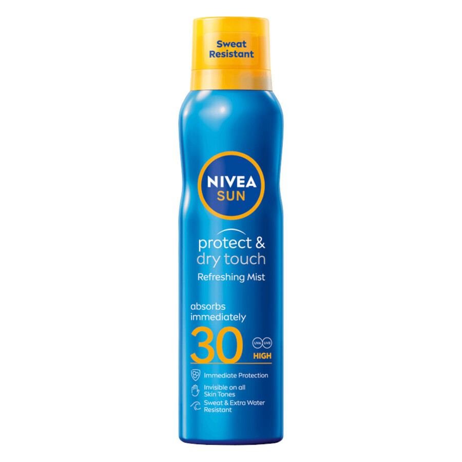 Nivea Sun Protect &amp; Dry Touch, lozione spray con protezione solare, SPF 30, 200 ml