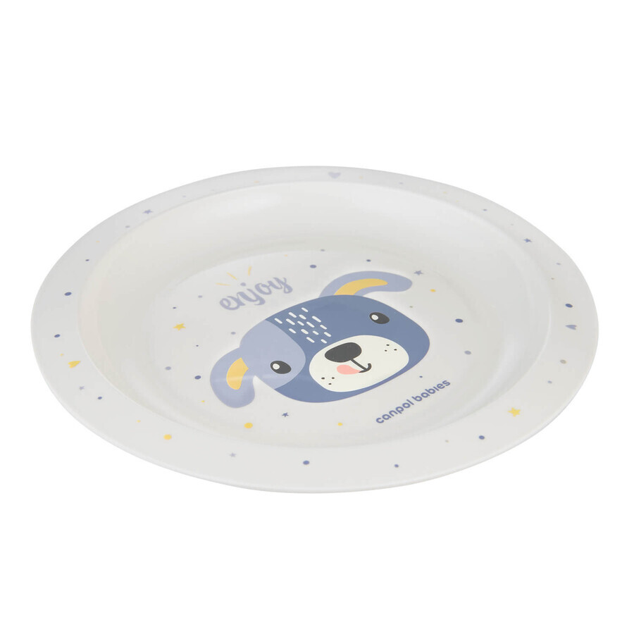 Canpol Babies, plastic plate for children, Cute animals, 4/411, blue, from 9 months, 1 pc