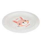 Canpol Babies, plastic plate for children, Cute animals, 4/411, pink, from 9 months, 1 pc