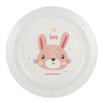 Canpol Babies, plastic plate for children, Cute animals, 4/411, pink, from 9 months, 1 pc