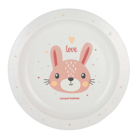 Canpol Babies, plastic plate for children, Cute animals, 4/411, pink, from 9 months, 1 pc