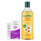 Set Equilibra Vitaminica, crema levigante per il contorno occhi, 15 ml + Camomila, shampoo illuminante alla camomilla, 300 ml