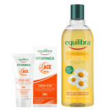 Set Equilibra Vitaminica, crema viso protettiva, 75 ml + Camomila, shampoo illuminante alla camomilla, 300 ml