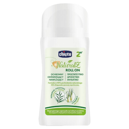 Chicco NaturalZ, repellente protettivo per zanzare per bambini dai 2 mesi, roll on, 60 ml