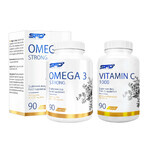 Set SFD Vitamina C 1000, 90 comprimate + Omega 3 Strong, 90 capsule