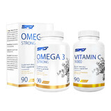 Set SFD Vitamina C 1000, 90 compresse + Omega 3 Forte, 90 capsule