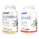 Set SFD Vitamina C 1000, 200 compresse + D3 + K2, 200 compresse