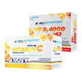 Allnutrition Vitamine C 1000 mg, 60 capsules + Vit D3 4000 + K2, 60 capsules