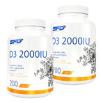 Set SFD D3 2000 UI, vitamina D 50 µg, 2 x 200 comprimate